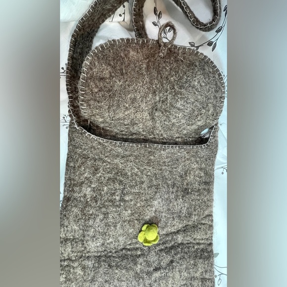 World Market Gray Taupe Wool Bag - Picture 7 of 9